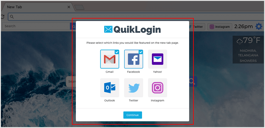 Remove Quiklogin New Tab (Newtab.quiklogin.co) virus